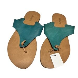 Anacapri Teal Blue Sandals Flip Flops Shoes 37 EUR 6.5 US
